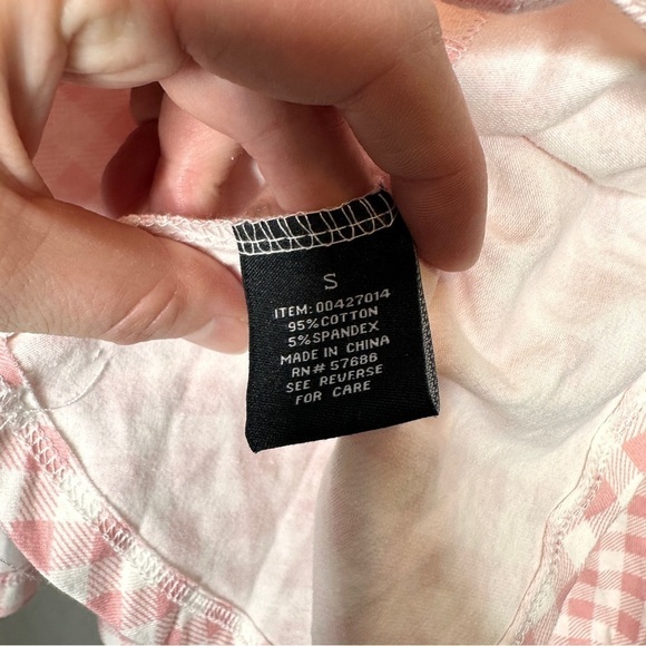 Forever 21 pink plaid cropped blouse - Picture 7 of 9